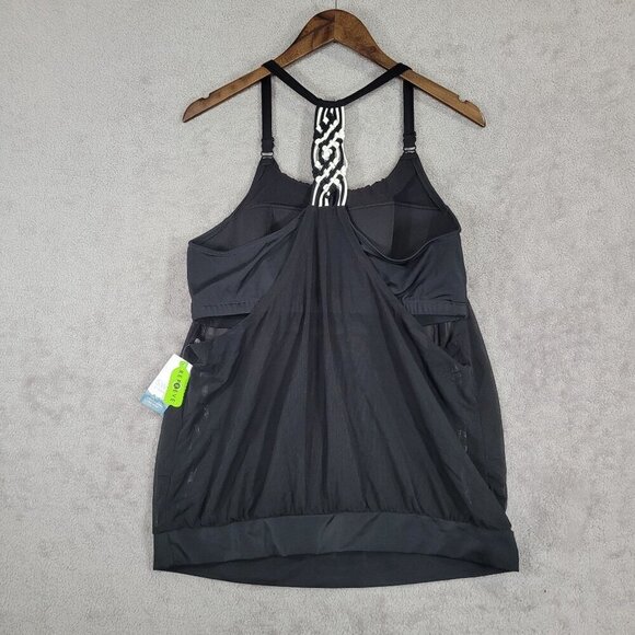 NWT Swim By Cacique Black No-Wire Build in bra Tank Top size 14 - Picture 2 of 10